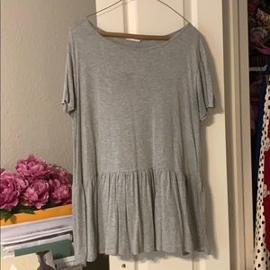 Gray Peplum Top